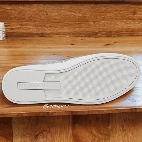 Michael Kors Rhinestone Keaton Slip On Sneaker in Light Slate NEW - Picture 8 of 8